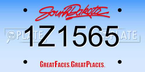 1Z1565 South Dakota License Plate