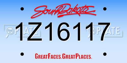 1Z16117 South Dakota License Plate