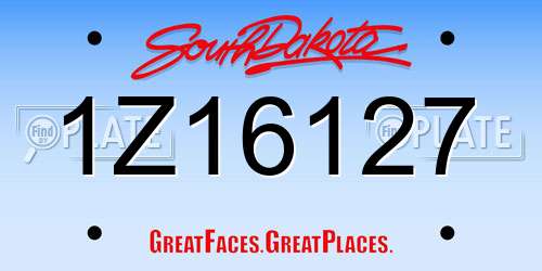 1Z16127 South Dakota License Plate