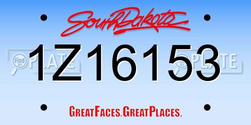 1Z16153 South Dakota License Plate