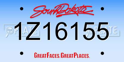 1Z16155 South Dakota License Plate