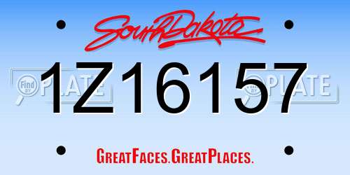1Z16157 South Dakota License Plate