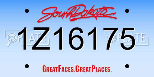 1Z16175 South Dakota License Plate
