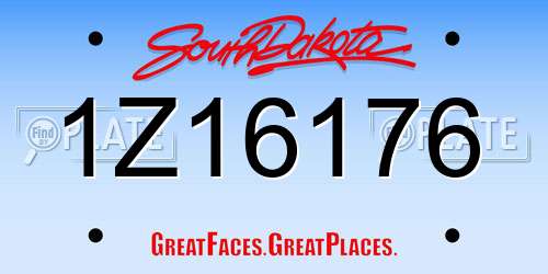 1Z16176 South Dakota License Plate