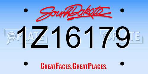 1Z16179 South Dakota License Plate
