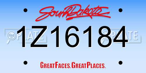 1Z16184 South Dakota License Plate