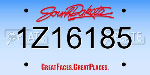 1Z16185 South Dakota License Plate