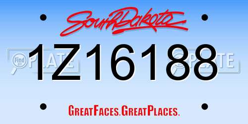 1Z16188 South Dakota License Plate