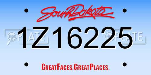 1Z16225 South Dakota License Plate