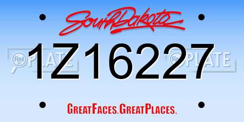 1Z16227 South Dakota License Plate