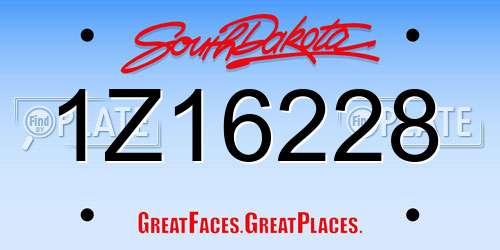 1Z16228 South Dakota License Plate