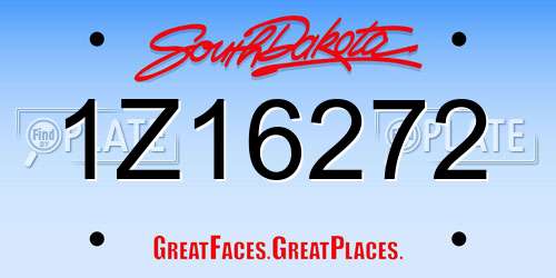 1Z16272 South Dakota License Plate