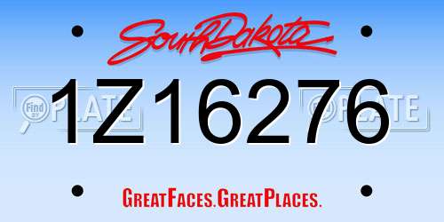1Z16276 South Dakota License Plate