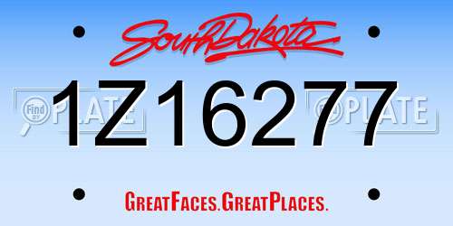 1Z16277 South Dakota License Plate