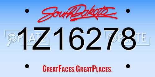 1Z16278 South Dakota License Plate