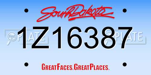 1Z16387 South Dakota License Plate