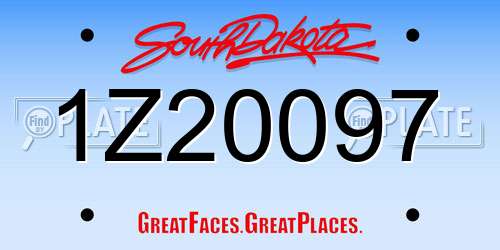 1Z20097 South Dakota License Plate