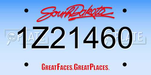 1Z21460 South Dakota License Plate