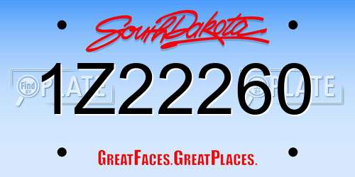 1Z22260 South Dakota License Plate