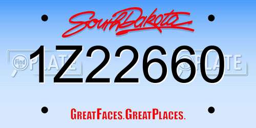 1Z22660 South Dakota License Plate