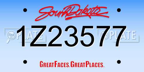 1Z23577 South Dakota License Plate