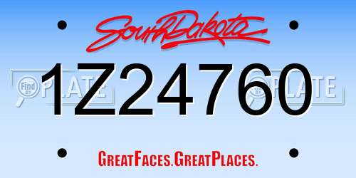 1Z24760 South Dakota License Plate