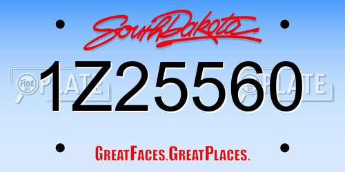 1Z25560 South Dakota License Plate