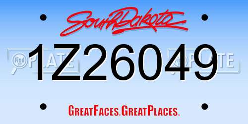 1Z26049 South Dakota License Plate