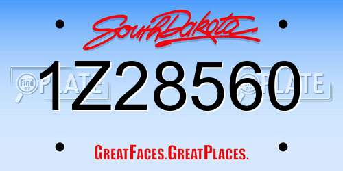 1Z28560 South Dakota License Plate
