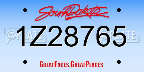 1Z28765 South Dakota License Plate