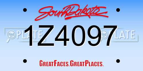 1Z4097 South Dakota License Plate