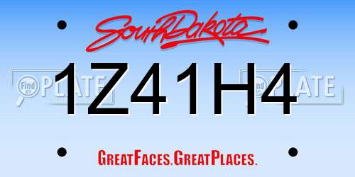 1Z41H4 South Dakota License Plate