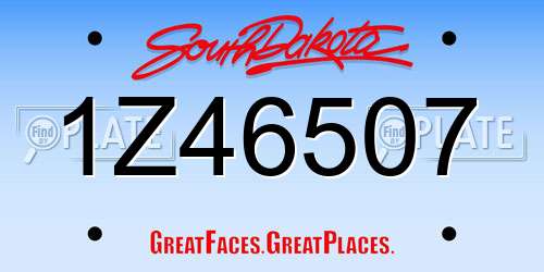 1Z46507 South Dakota License Plate