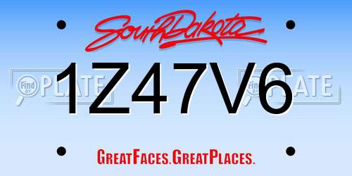 1Z47V6 South Dakota License Plate