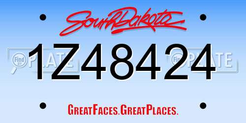 1Z48424 South Dakota License Plate