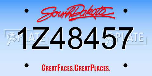 1Z48457 South Dakota License Plate