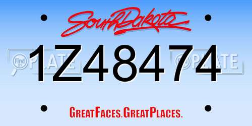 1Z48474 South Dakota License Plate