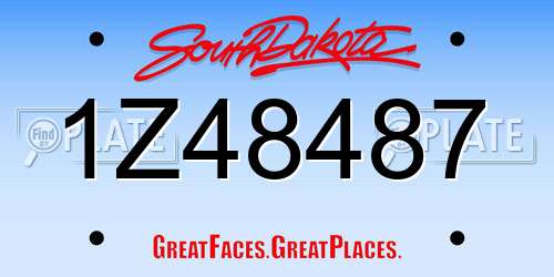 1Z48487 South Dakota License Plate
