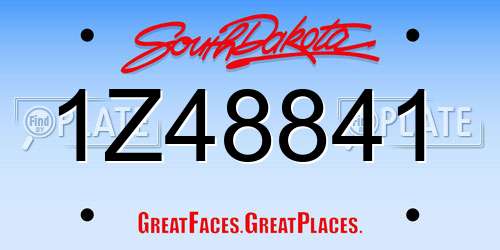 1Z48841 South Dakota License Plate