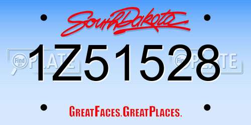 1Z51528 South Dakota License Plate