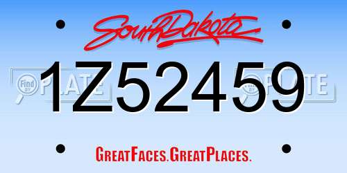 1Z52459 South Dakota License Plate
