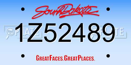 1Z52489 South Dakota License Plate