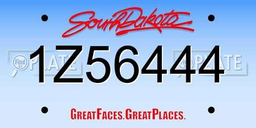 1Z56444 South Dakota License Plate