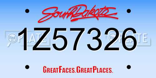 1Z57326 South Dakota License Plate
