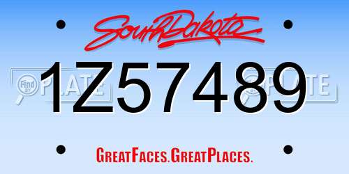 1Z57489 South Dakota License Plate