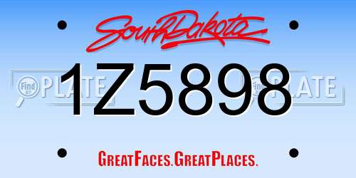 1Z5898 South Dakota License Plate