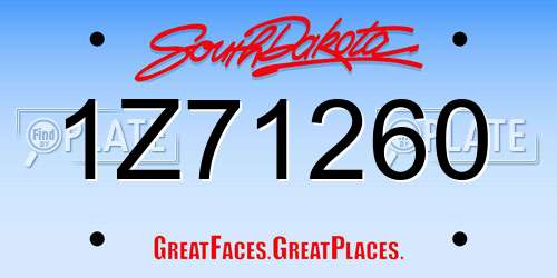 1Z71260 South Dakota License Plate