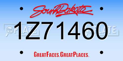 1Z71460 South Dakota License Plate