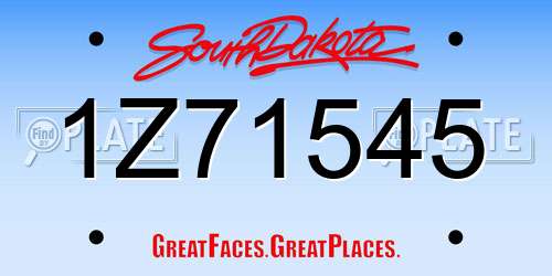 1Z71545 South Dakota License Plate