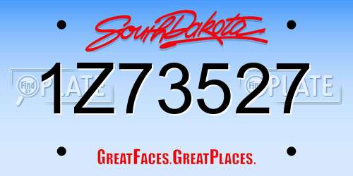 1Z73527 South Dakota License Plate